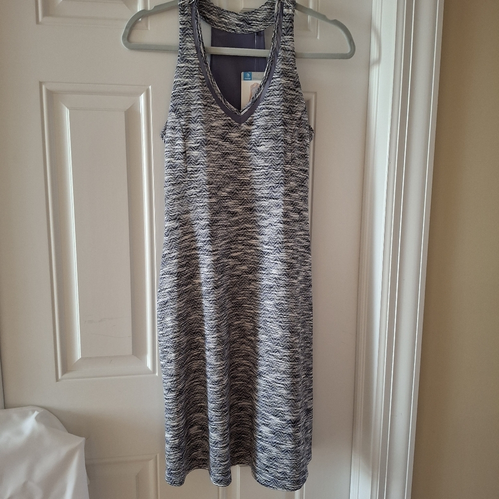 NWT MPG Gear Women's Purple/Gray Pattern Racerback Athletic Mini Dress Golf More